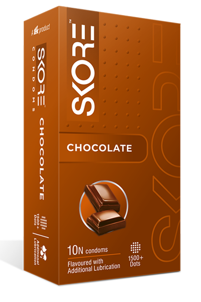 Skore Chocolate Flavoured condoms | Set of 10 Chocolate Condoms ...