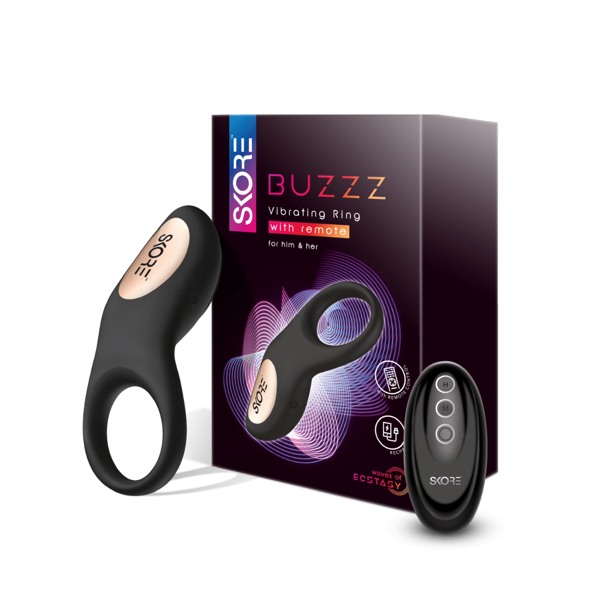 geleidelijk doden Meerdere Skore Buzz | Remote Controlled Ultimate Vibrating Ring for Him | Skore  Condoms